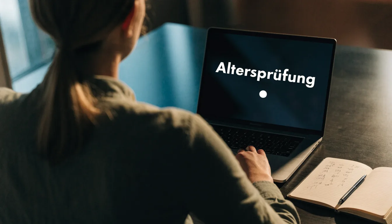 Eine Balkenwaage aus Messing steht neben einem hölzernen Richterhammer auf einem dunklen Pult, im Hintergrund ein unscharfes Bücherregal.